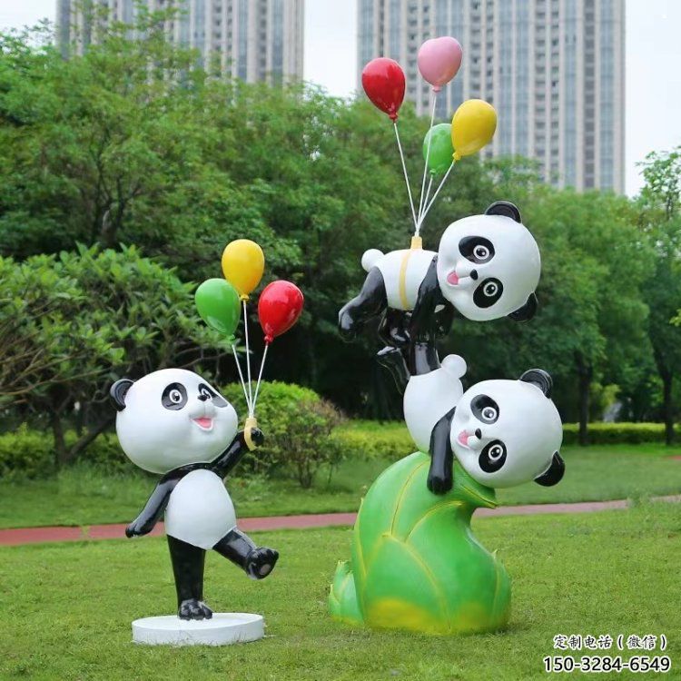 熊貓雕塑廠家優(yōu)選，城市裝飾，展示卡通熊貓雕塑定做