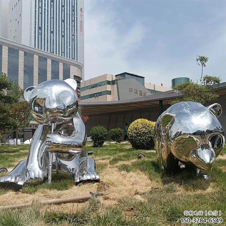 熊貓雕塑造型供需，廣場(chǎng)雕塑，不銹鋼熊貓雕塑選用