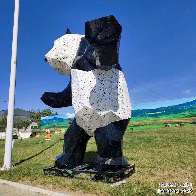 廣場熊貓雕塑批發(fā)，廣場系列，切面熊貓雕塑廠定價
