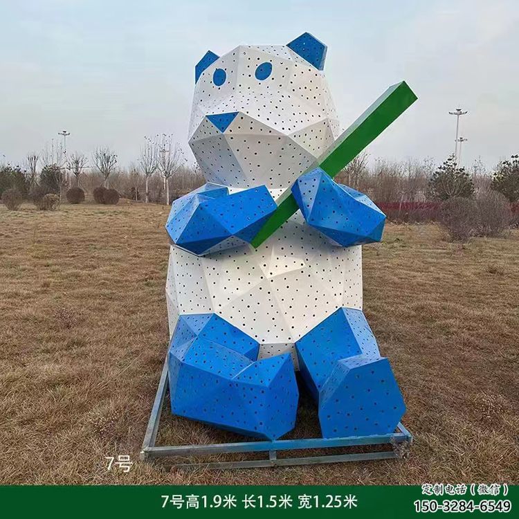 景觀熊貓雕塑制造，歐式風(fēng)格，切面熊貓雕塑廠家定價(jià)