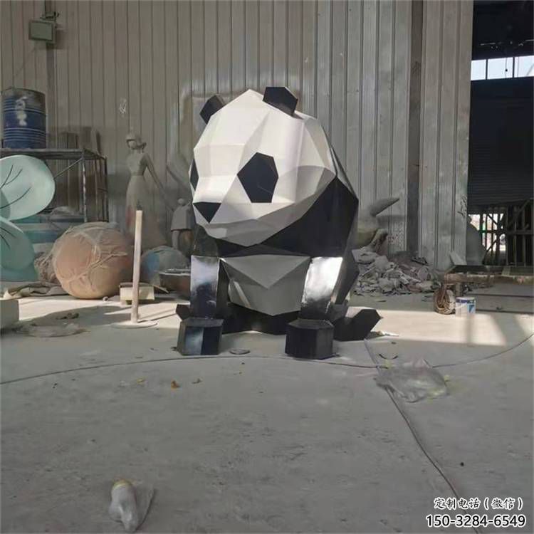 熊貓雕塑精選，陸地擺件，公園切面熊貓雕塑精品