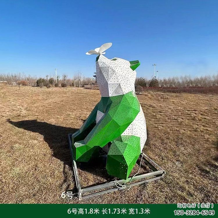 熊貓雕塑精選，露天雕塑，歐式切面熊貓雕塑訂做