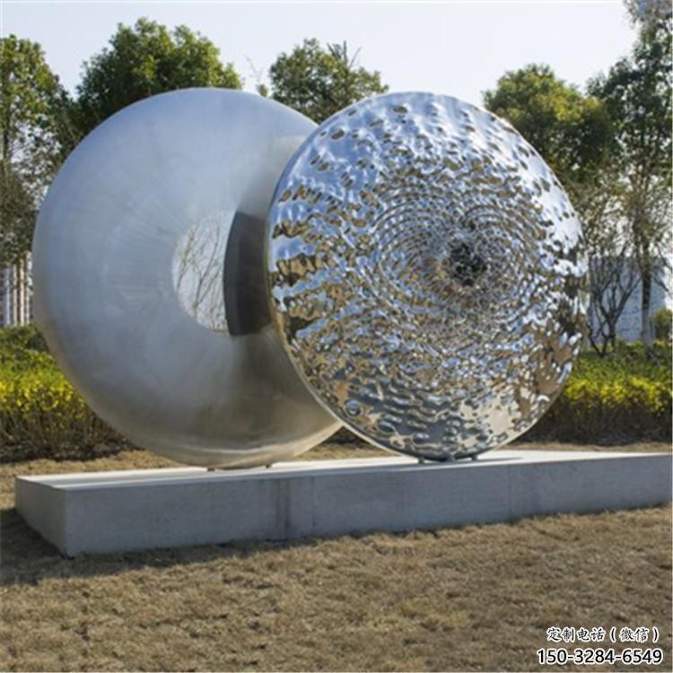 雙環(huán)雕塑觀賞型，公園小品，不銹鋼雙環(huán)雕塑常用