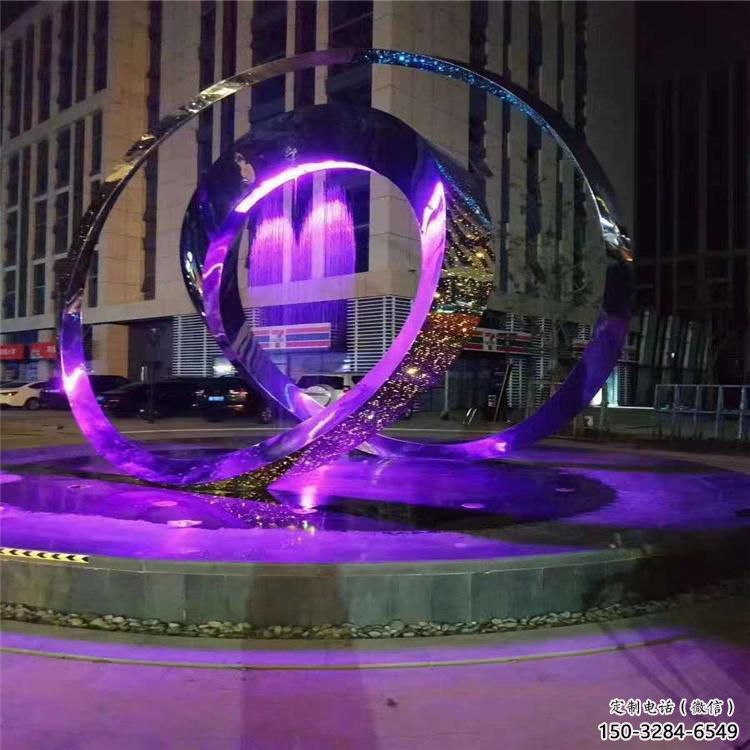 圓環(huán)雕塑標(biāo)準(zhǔn)，彩鋼制作，燈光圓環(huán)雕塑優(yōu)價