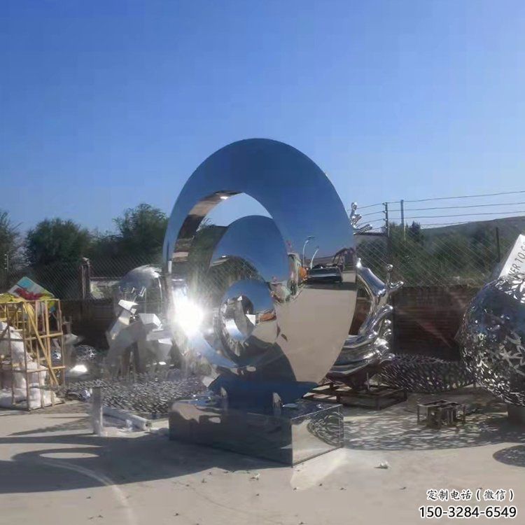 公園圓環(huán)雕塑，噴砂發(fā)光雕塑，鍛造工藝