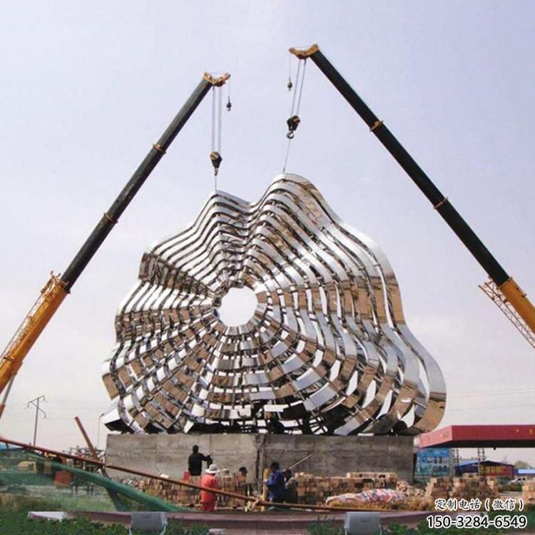 圓環(huán)鑄造觀賞型，露天雕塑，不銹鋼圓環(huán)雕塑訂做