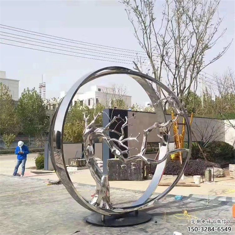 景墻圓環(huán)雕塑專供，美陳雕塑，社區(qū)烤漆圓環(huán)雕塑預(yù)定