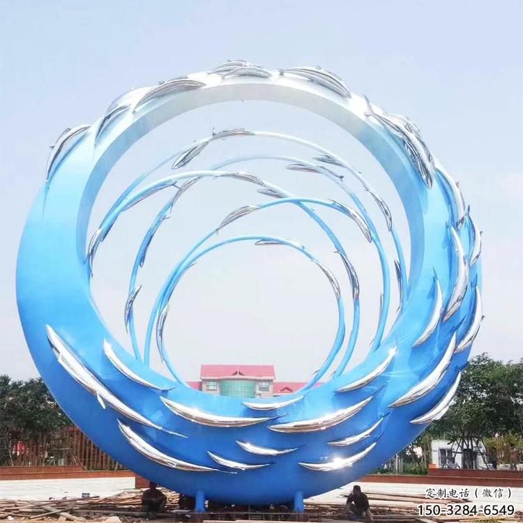 景區(qū)圓環(huán)雕塑觀賞型，公園小品，別墅烤漆圓環(huán)雕塑生產(chǎn)商