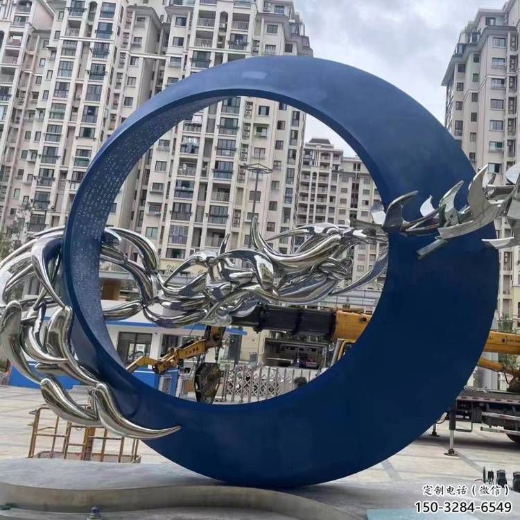 圓環(huán)雕塑訂做，城市雕塑，烤漆圓環(huán)雕塑專供
