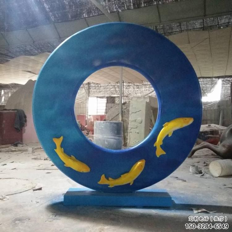 圓環(huán)雕塑精品，標(biāo)識雕塑，小區(qū)烤漆圓環(huán)雕塑供給