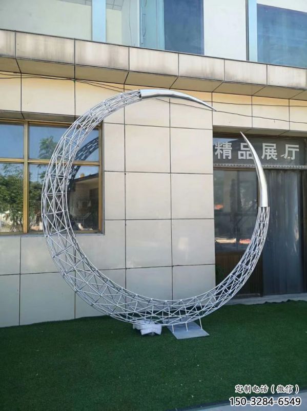 抽象圓環(huán)雕塑預(yù)定，校園雕塑，鏤空圓環(huán)雕塑承接