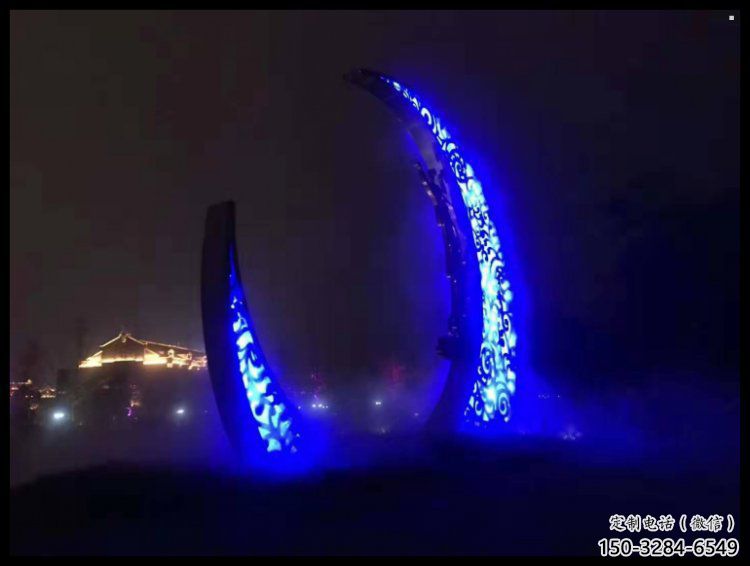房地產(chǎn)月牙雕塑，仿古景觀雕塑，噴砂制造