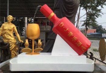 酒瓶雕塑專供，美陳雕塑，景觀流水酒瓶雕塑預定