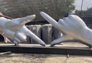 剪刀手雕塑供求，美陳雕塑，不銹鋼剪刀手雕塑制造