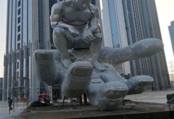 沉思者雕塑廠家，鍛造工藝，手托沉思者雕塑承接