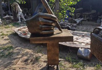 手握鋼筆雕塑供需，多彩藝術(shù)，仿銅手握鋼筆雕塑制造商