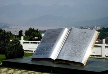 書本雕塑通用，花園小品，廣場不銹鋼書本雕塑制作