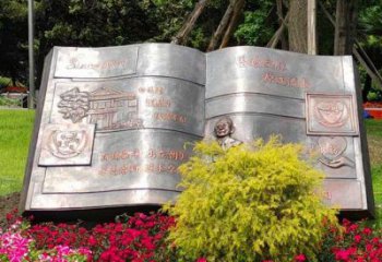 銅書本雕塑選用，景區(qū)案例，銅書本雕塑廠家通用