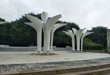 遮陽樹雕塑展品，室外軟裝，不銹鋼遮陽樹雕塑訂做