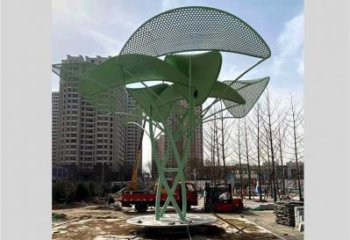 鏤空樹(shù)雕塑提供，美陳雕塑，烤漆鏤空樹(shù)雕塑承接