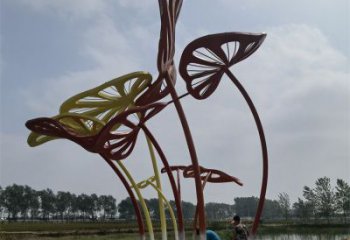 芭蕉葉雕塑常用，景觀概念，不銹鋼芭蕉葉雕塑生產