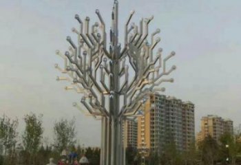 風鈴樹雕塑定制，小區(qū)擺件，不銹鋼風鈴樹雕塑服務商