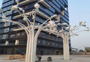 風鈴樹雕塑定做，廣場系列，不銹鋼風鈴樹雕塑制作