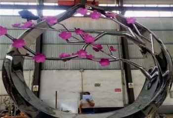 梅花樹(shù)雕塑定做，美陳雕塑，不銹鋼梅花樹(shù)雕塑廠家