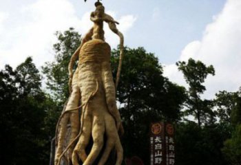 人參雕塑定制，標(biāo)識雕塑，戶外景觀人參樹雕塑指用