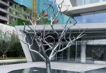 樹干雕塑制造商，多彩藝術(shù)，抽象不銹鋼樹干雕塑精選