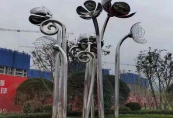 四葉草雕塑標準，陸地擺件，不銹鋼四葉草雕塑定制