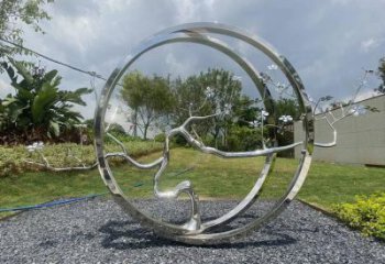 圓環(huán)樹雕塑承接，鍛造工藝，不銹鋼圓環(huán)樹雕塑訂做