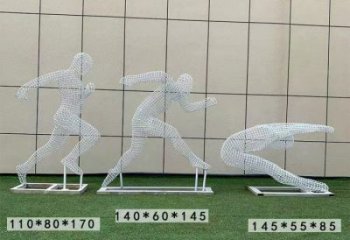 鏤空運動員雕塑供需，鋼管組合，鐵藝人物雕塑制作