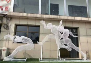 鏤空運動員雕塑生產，廣場雕塑，鐵藝體育人物雕塑展品