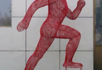 鏤空運動員雕塑選用，美陳雕塑，鐵藝烤漆體育人物雕塑