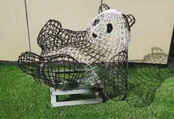 熊貓雕塑制作，標識雕塑，鏤空熊貓雕塑廠家優(yōu)選