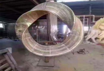 雙環(huán)雕塑供需，標(biāo)識(shí)雕塑，不銹鋼雙環(huán)雕塑制造商