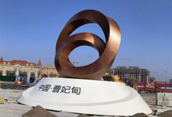 戶外圓環(huán)雕塑，烤漆歐式雕塑，抽象工藝