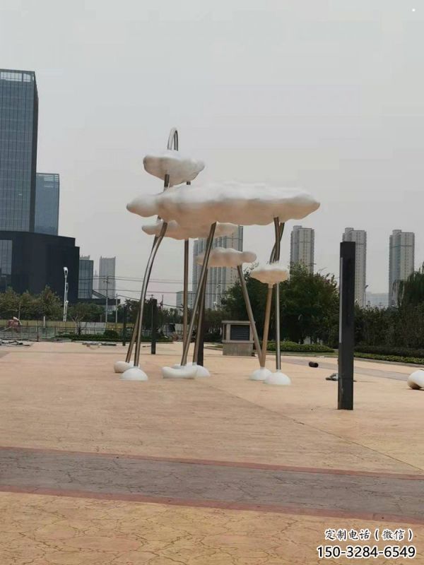 云朵雕塑承接，鍛造工藝，鏤空云朵雕塑抽象訂做
