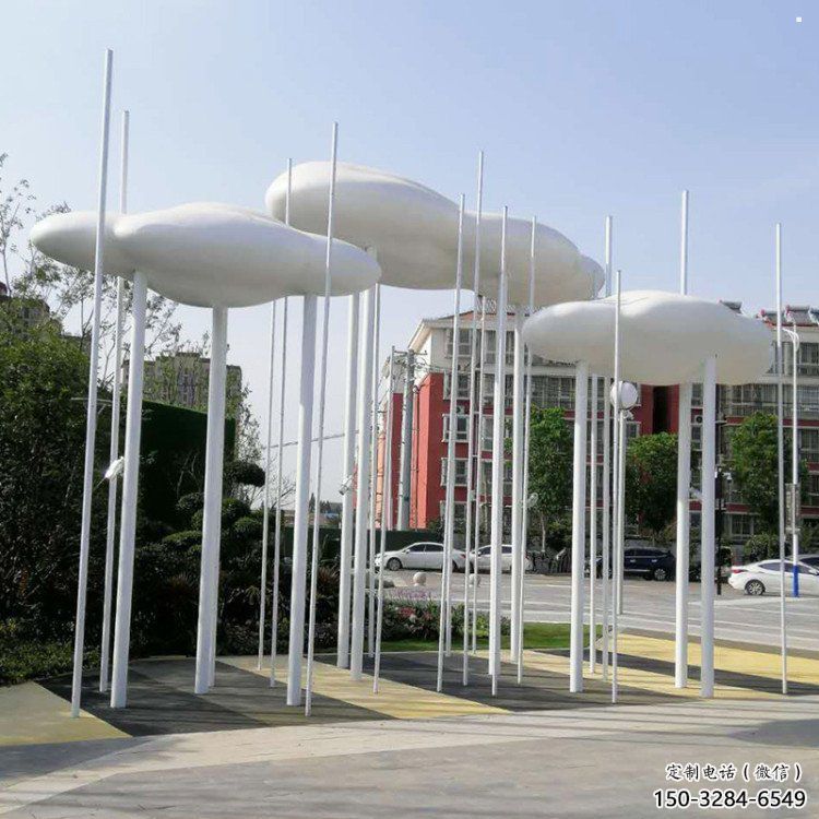 祥云雕塑承接，景區(qū)案例，公園不銹鋼祥云雕塑定制