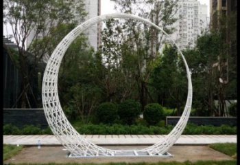 月牙雕塑制造，歐式風(fēng)格，鏤空月牙雕塑廠家定價