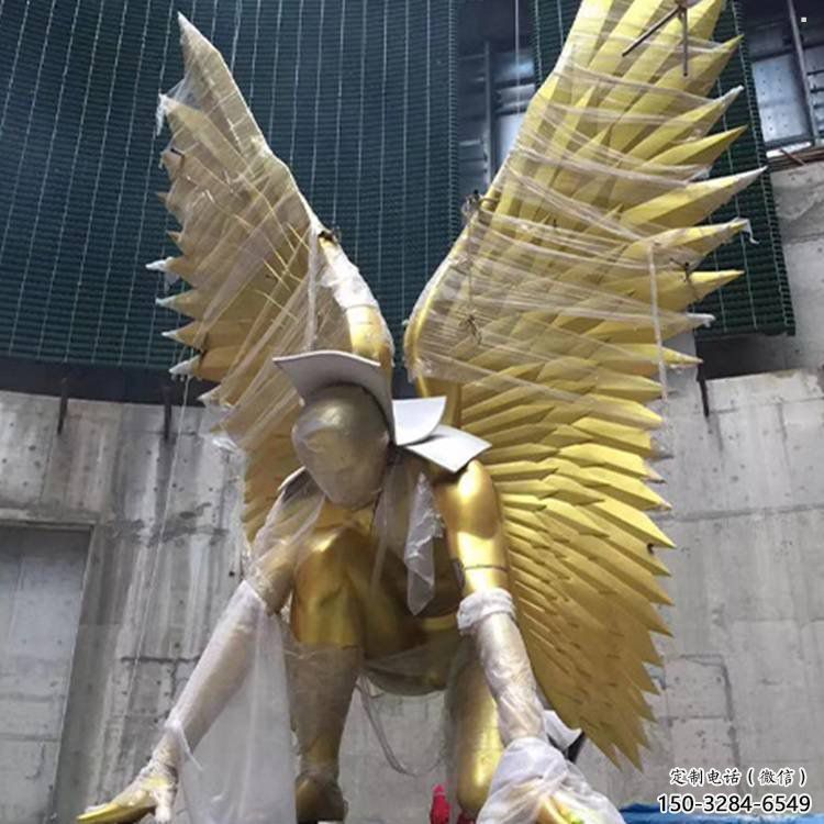 雕塑鳥(niǎo)翅景觀制造，街景小品，不銹鋼鳥(niǎo)翅雕塑優(yōu)價(jià)