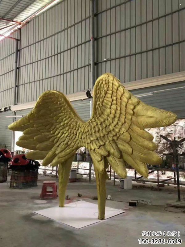 廣場鳥翅雕塑批發(fā)，廣場系列，不銹鋼鳥翅雕塑定價