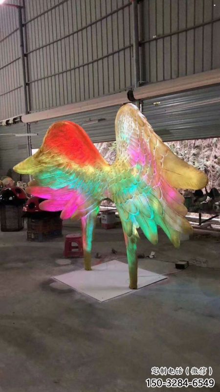 建筑鳥翅雕塑精選，露天雕塑，不銹鋼鳥翅雕塑訂做