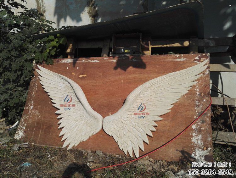 鳥翅雕塑批發(fā)，拉絲工藝，不銹鋼鳥翅雕塑承接