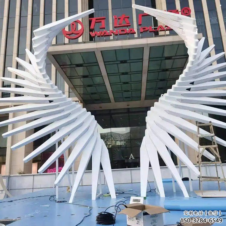 天使之翼雕塑標準，彩鋼制作，景觀翅膀雕塑優(yōu)價