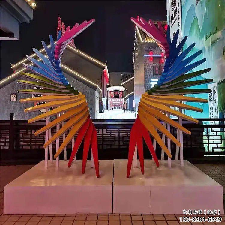 天使之翼雕塑通用，街道標(biāo)識(shí)，鋼鑄翅膀雕塑承接