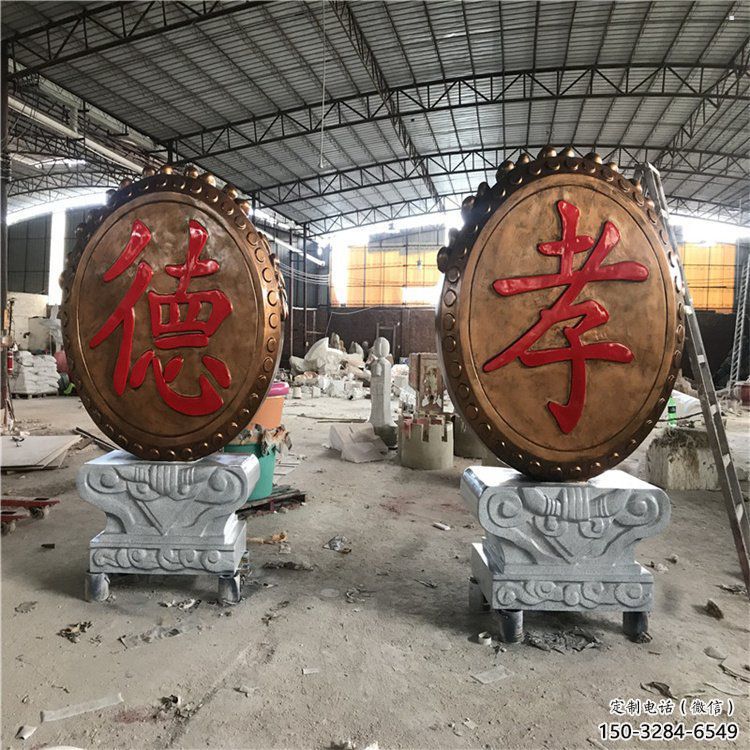 景觀鑼鼓雕塑制造商，校園雕塑，不銹鋼鑼鼓雕塑供給