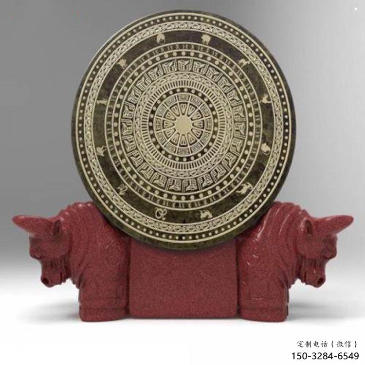 ?門(mén)口銅鼓雕塑點(diǎn)擊，地標(biāo)擺件，民俗銅鼓雕塑承接