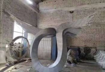 抽象鳥翅雕塑供應，花園小品，不銹鋼鳥翅雕塑展品